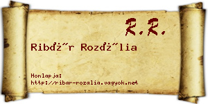 Ribár Rozália névjegykártya